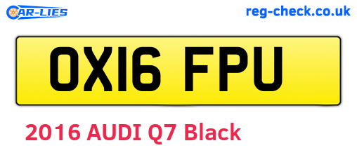 OX16FPU are the vehicle registration plates.