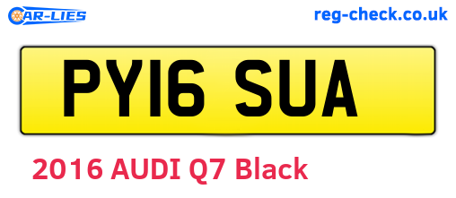 PY16SUA are the vehicle registration plates.