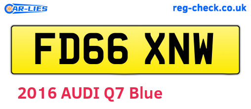 FD66XNW are the vehicle registration plates.
