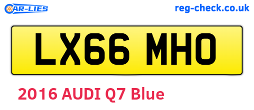 LX66MHO are the vehicle registration plates.