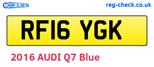 RF16YGK are the vehicle registration plates.