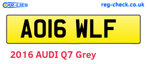 AO16WLF are the vehicle registration plates.