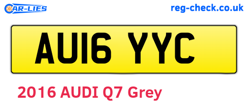 AU16YYC are the vehicle registration plates.