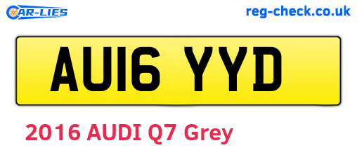 AU16YYD are the vehicle registration plates.