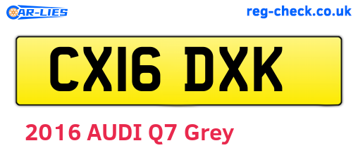 CX16DXK are the vehicle registration plates.
