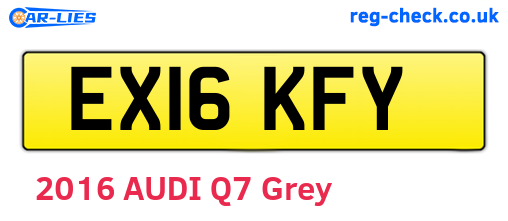 EX16KFY are the vehicle registration plates.