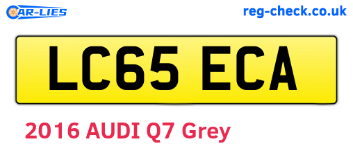 LC65ECA are the vehicle registration plates.