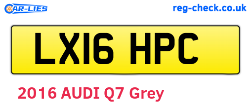 LX16HPC are the vehicle registration plates.