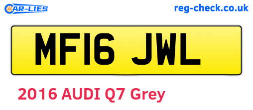 MF16JWL are the vehicle registration plates.