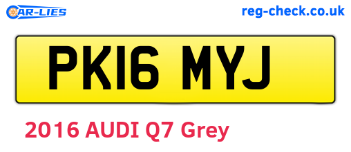 PK16MYJ are the vehicle registration plates.
