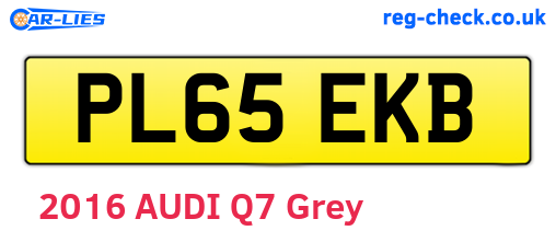 PL65EKB are the vehicle registration plates.
