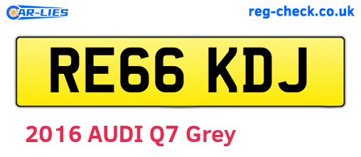 RE66KDJ are the vehicle registration plates.