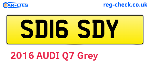 SD16SDY are the vehicle registration plates.