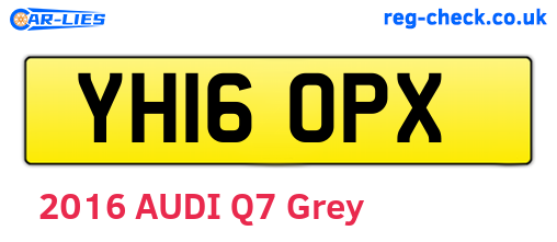YH16OPX are the vehicle registration plates.