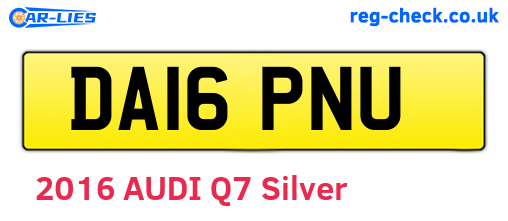 DA16PNU are the vehicle registration plates.
