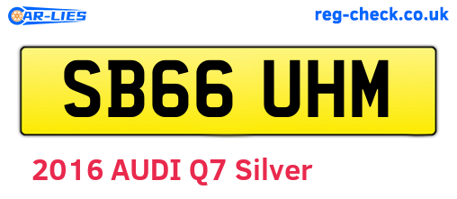 SB66UHM are the vehicle registration plates.
