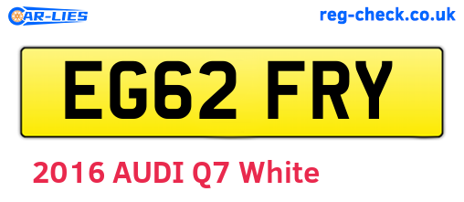 EG62FRY are the vehicle registration plates.