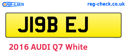 J19BEJ are the vehicle registration plates.
