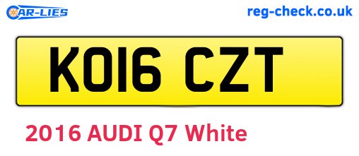 KO16CZT are the vehicle registration plates.