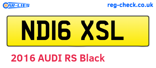 ND16XSL are the vehicle registration plates.