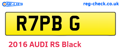 R7PBG are the vehicle registration plates.