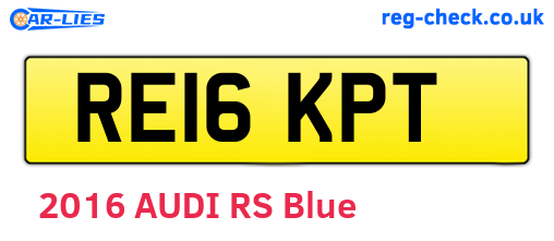 RE16KPT are the vehicle registration plates.