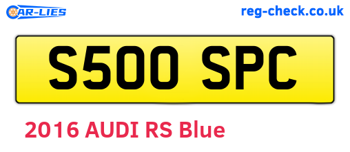 S500SPC are the vehicle registration plates.