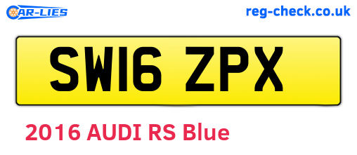 SW16ZPX are the vehicle registration plates.