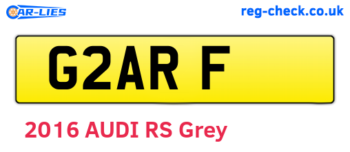 G2ARF are the vehicle registration plates.