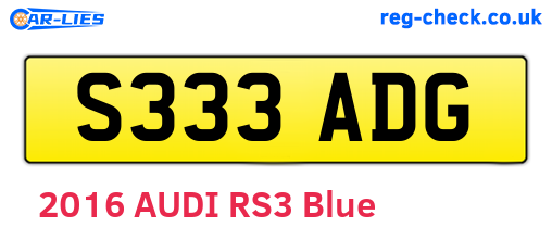 S333ADG are the vehicle registration plates.