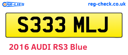 S333MLJ are the vehicle registration plates.