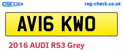 AV16KWO are the vehicle registration plates.