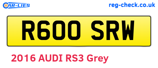 R600SRW are the vehicle registration plates.