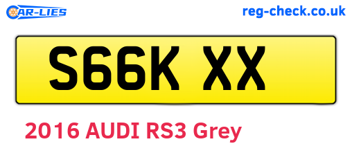 S66KXX are the vehicle registration plates.