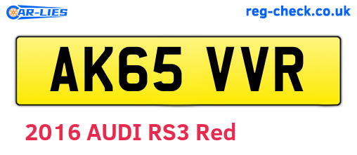 AK65VVR are the vehicle registration plates.
