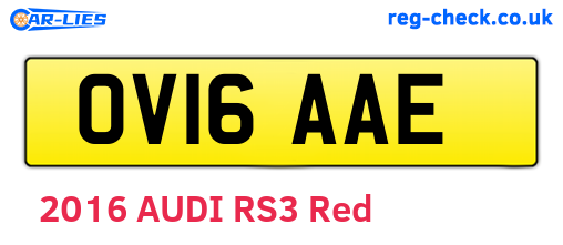 OV16AAE are the vehicle registration plates.