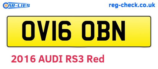 OV16OBN are the vehicle registration plates.