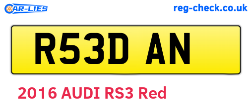 R53DAN are the vehicle registration plates.