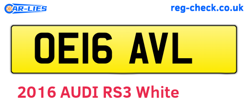 OE16AVL are the vehicle registration plates.