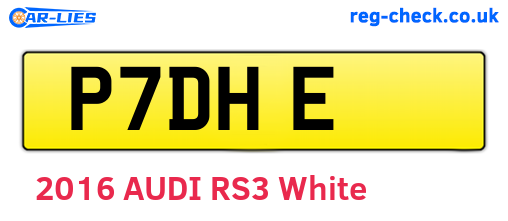 P7DHE are the vehicle registration plates.
