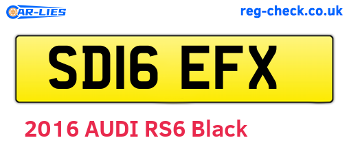 SD16EFX are the vehicle registration plates.