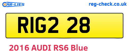 RIG228 are the vehicle registration plates.