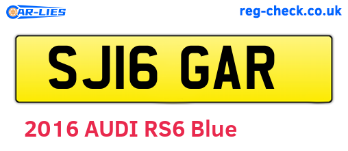 SJ16GAR are the vehicle registration plates.