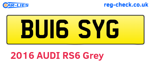 BU16SYG are the vehicle registration plates.