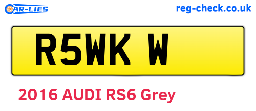 R5WKW are the vehicle registration plates.