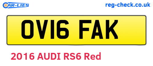 OV16FAK are the vehicle registration plates.