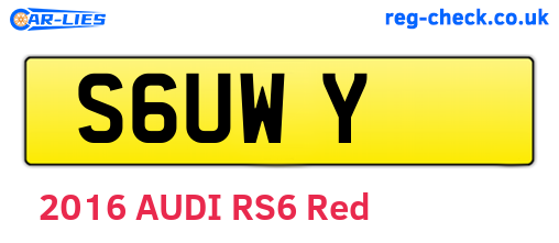 S6UWY are the vehicle registration plates.