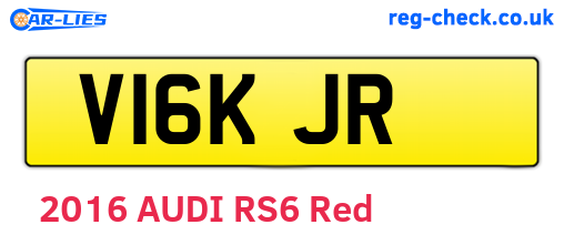 V16KJR are the vehicle registration plates.