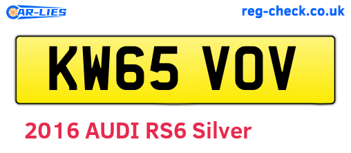 KW65VOV are the vehicle registration plates.