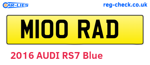 M100RAD are the vehicle registration plates.